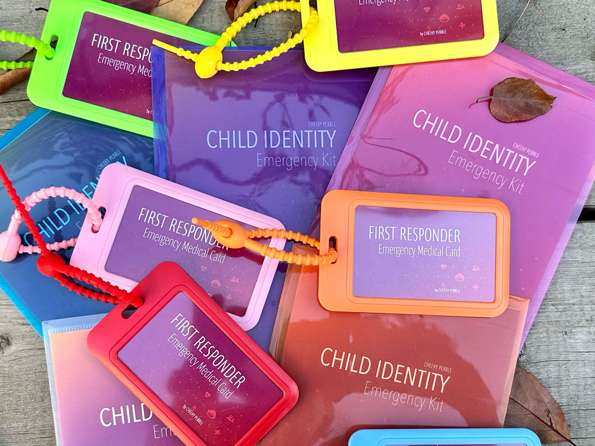 Photo of First Responder Emergency Cards and Child Identity Kits both by Cheeky Pebble