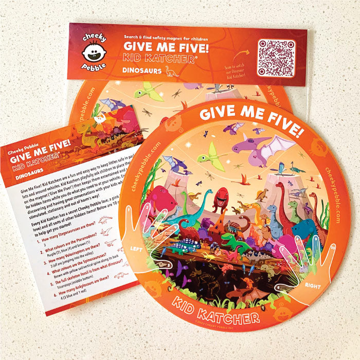 Dinosaur 'Give Me Five' Kid Katcher Vehicle Magnet 🦖