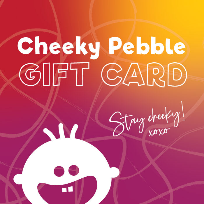 Cheeky Pebble electronic gift cards available in denominations of $15, $25, $50, $75 and $100.