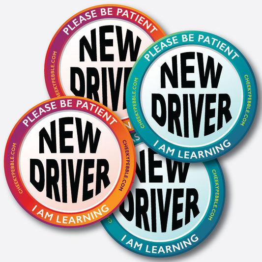 New Driver magnets by Cheeky pebble - both orange and blue blend designs.