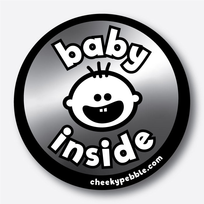 'Baby Inside' Cheeky Pebble Magnet for Vehicles