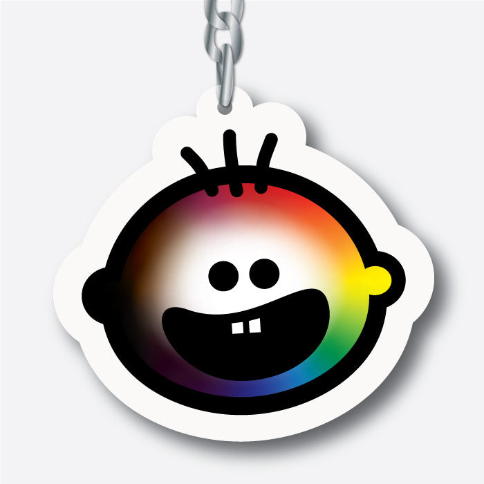 Illustration of our iconic Cheeky Pebble face in all colours of the rainbow to illustrate that no matter your skin colour, preference or orientation, there is LOVE for ALL! 