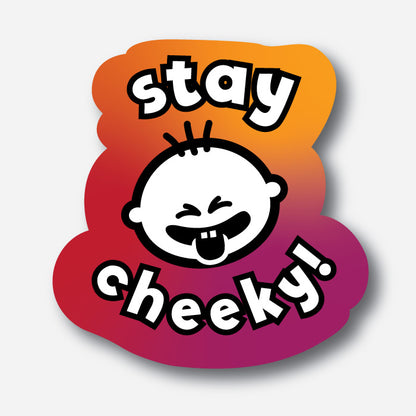 Stay Cheeky Sticker by Cheeky Pebble in colour.