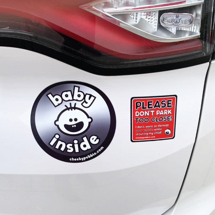 'Baby Inside' Cheeky Pebble Magnet for Vehicles